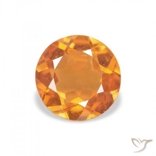 1.34ct 天然 杏橙 斜硅镁石, 圆形的, VS-SI