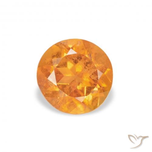 0.87ct 天然 中橙 斜硅镁石, 圆形的, SI