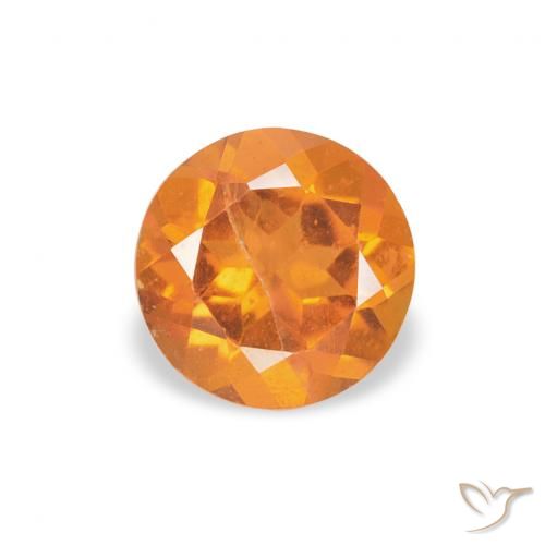 0.55ct 天然 琥珀橙 斜硅镁石, 圆形的, SI