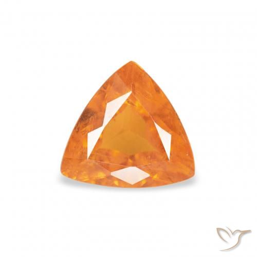 0.61ct 天然 暖杏橙 斜硅镁石, 胖三角形, SI