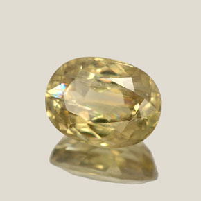 6.98克拉天然变色硬水铝石，椭圆形切割，13×9.8毫米，SI