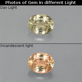 0.82克拉天然变色硬水铝石，椭圆形切割，6.4×5毫米，VS