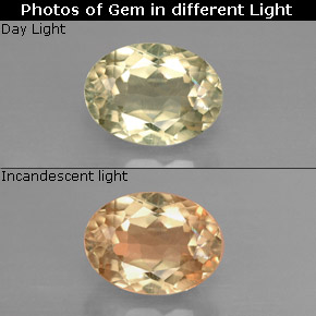 1.56克拉天然变色流散，椭圆形切割，VS