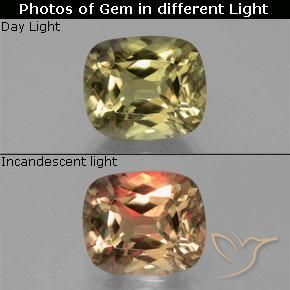 6.65ct 天然 棕黄色 变色流散, 软垫, VS-SI