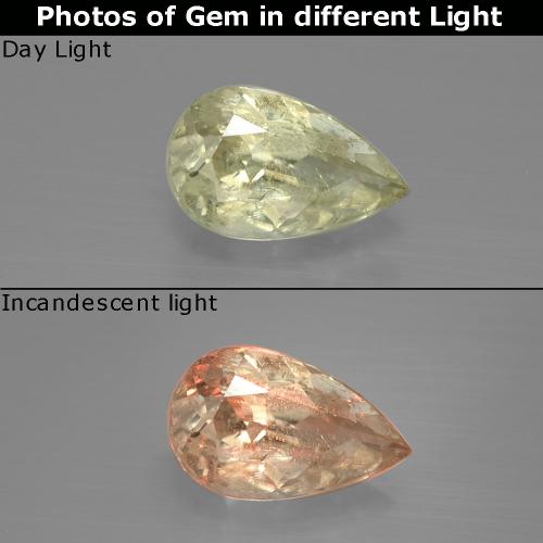1.22克拉天然变色硬水铝石，梨形，SI