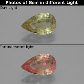 0.99克拉天然变色流散，梨形，VS-SI