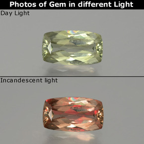 1.08克拉天然变色流散，垫形剪裁，VS-SI