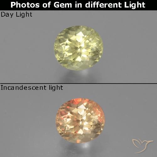 0.83克拉天然变色流散，椭圆形切割，VS-SI