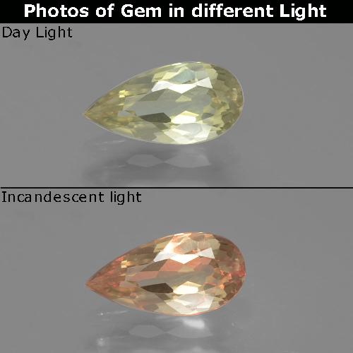 0.93克拉天然变色流散，梨形，VS