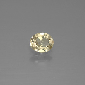 0.59克拉天然黄色变色硬水铝石，椭圆形切割，5.8×4.8毫米，VS