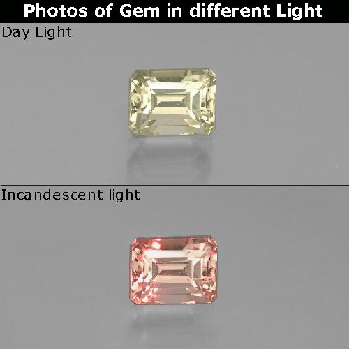 0.83克拉天然变色流散，祖母绿式切割，VVS-VS