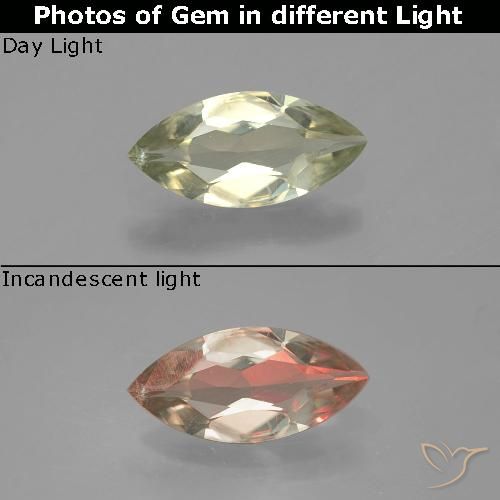 0.73ct 天然 棕黄色 变色流散, 榄尖形, VVS-VS