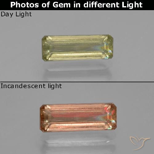 1.35ct 天然 黄色米色 变色流散, 祖母绿式切割, VS-SI