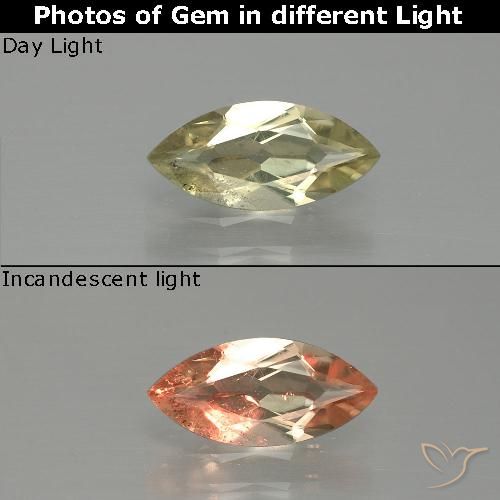 1.12ct 天然 很浅的黄色 变色流散, 榄尖形, VS-SI
