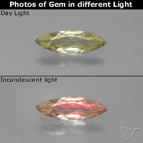 0.72ct 天然 棕黄色 变色流散, 榄尖形, VVS-VS