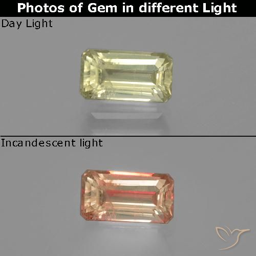 1.10ct 天然 中黄色 变色流散, 祖母绿式切割, VS-SI