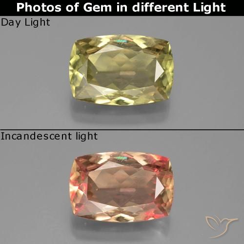 4.89ct 天然 中黄色 变色流散, 软垫, SI