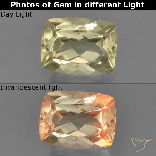 1.12ct 天然 淡黄色 变色流散, 软垫, VVS-VS