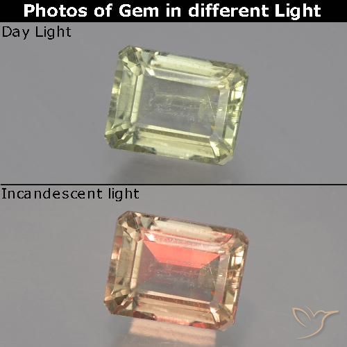 1.41ct 天然 很浅的黄色 变色流散, 祖母绿式切割, VS-SI
