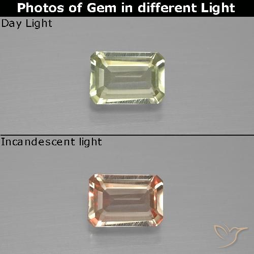 0.86ct 天然 棕黄色 变色流散, 祖母绿式切割, VVS-VS
