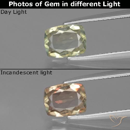 1.14ct 天然 淡黄色 变色流散, 软垫, VS