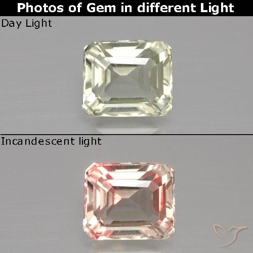 1.19ct 天然 浅黄绿色 变色流散, 祖母绿式切割, VVS-VS
