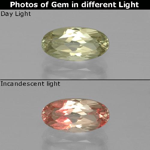 1.36克拉天然变色流散，椭圆形切割，VVS-VS