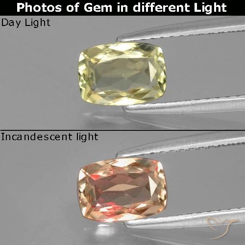 1.14ct 天然 中黄色 变色流散, 软垫, VVS-VS