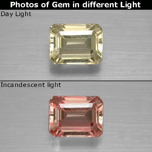 1.11克拉天然变色流散，祖母绿式切割，VVS-VS