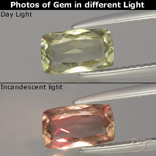 1.15克拉天然变色流散，垫形剪裁，VVS-VS