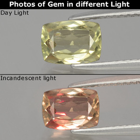 1.12克拉天然变色流散，垫形剪裁，VS