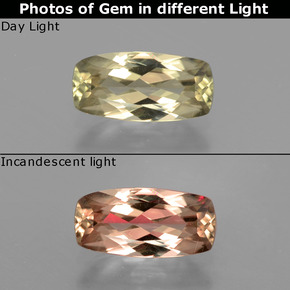 1.35克拉天然变色流散，垫形剪裁，VVS-VS