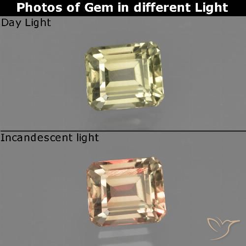 1.01ct 天然 淡黄色 变色流散, 祖母绿式切割, VVS