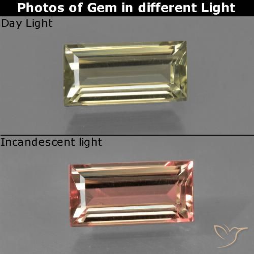 1.33ct 天然 棕黄色 变色流散, 狭长方形, VVS