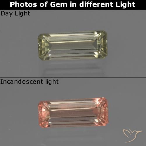 0.84ct 天然 淡黄色 变色流散, 祖母绿式切割, VS-SI