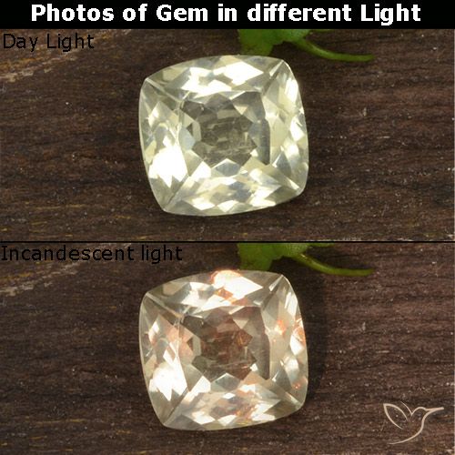 0.76ct 天然 很浅的黄色 变色流散, 软垫, VS