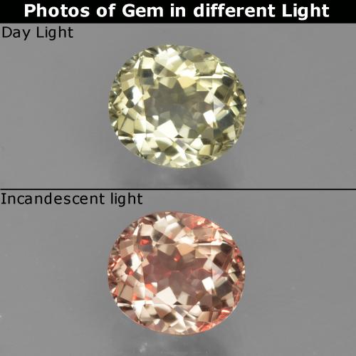 0.85克拉天然变色流散，椭圆形切割，VS