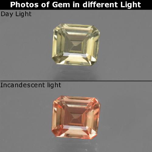 0.72克拉天然变色流散，祖母绿式切割，VVS-VS