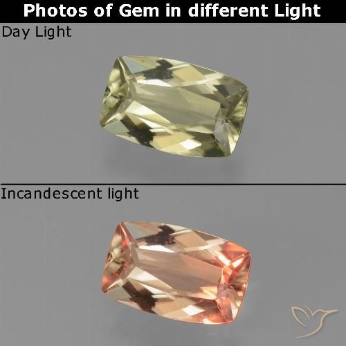 1.05ct 天然 非常浅的金黄色 变色流散, 软垫, VVS-VS