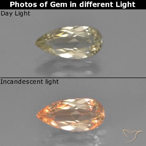 1.22ct 天然 土黄色 变色流散, 梨形, VVS-VS