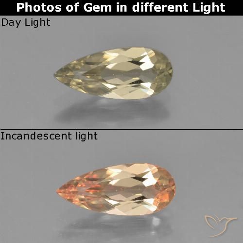 1.15ct 天然 暖黄 变色流散, 梨形, VVS-VS
