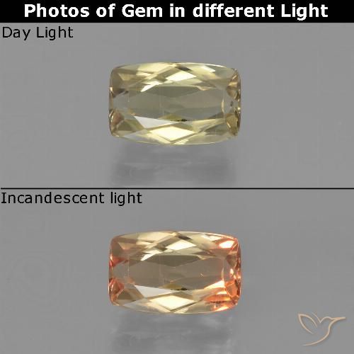 1.38ct 天然 暖黄 变色流散, 软垫, VS