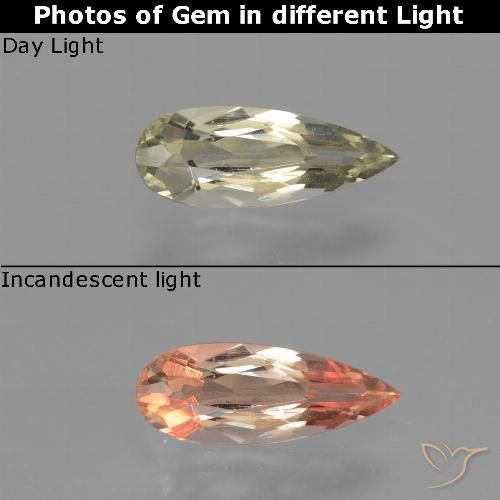 0.69ct 天然 很浅的黄色 变色流散, 梨形, VVS-VS