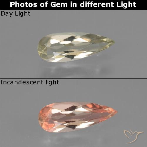 0.70ct 天然 很浅的黄色 变色流散, 梨形, VVS-VS