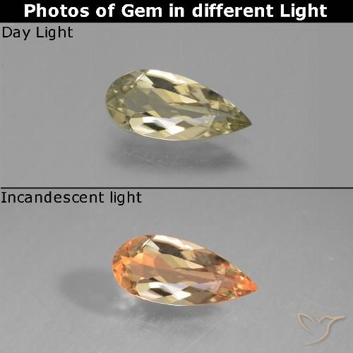 0.99克拉天然变色流散，梨形，VS