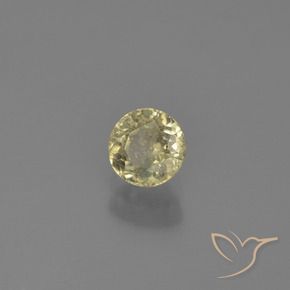 0.60克拉天然黄色变色硬水铝石，圆形切割，4.91毫米，VS