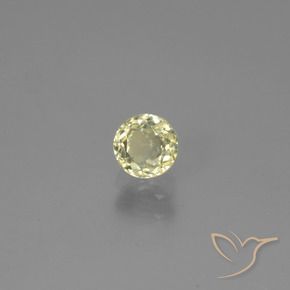 0.54克拉天然黄色变色硬水铝石，圆形切割，4.60毫米，VS