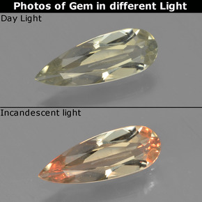 0.87克拉天然变色硬水铝石，梨形，VVS-VS