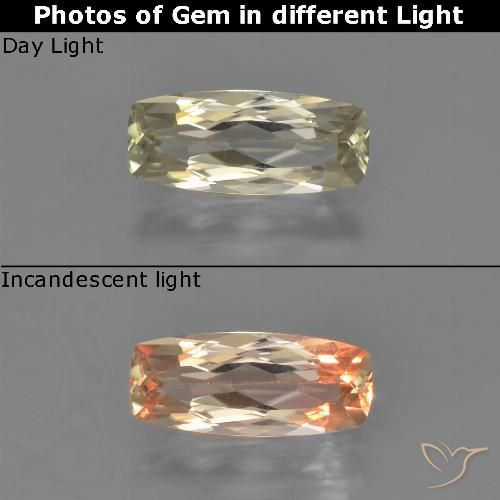 1.27ct 天然 非常浅的金黄色 变色流散, 软垫, VVS