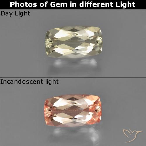 0.76ct 天然 很浅的黄色 变色流散, 软垫, VS